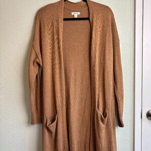 Goodthreads Camel Open Front Long Cardigan Sweater, Pockets, Size L, Cashmere